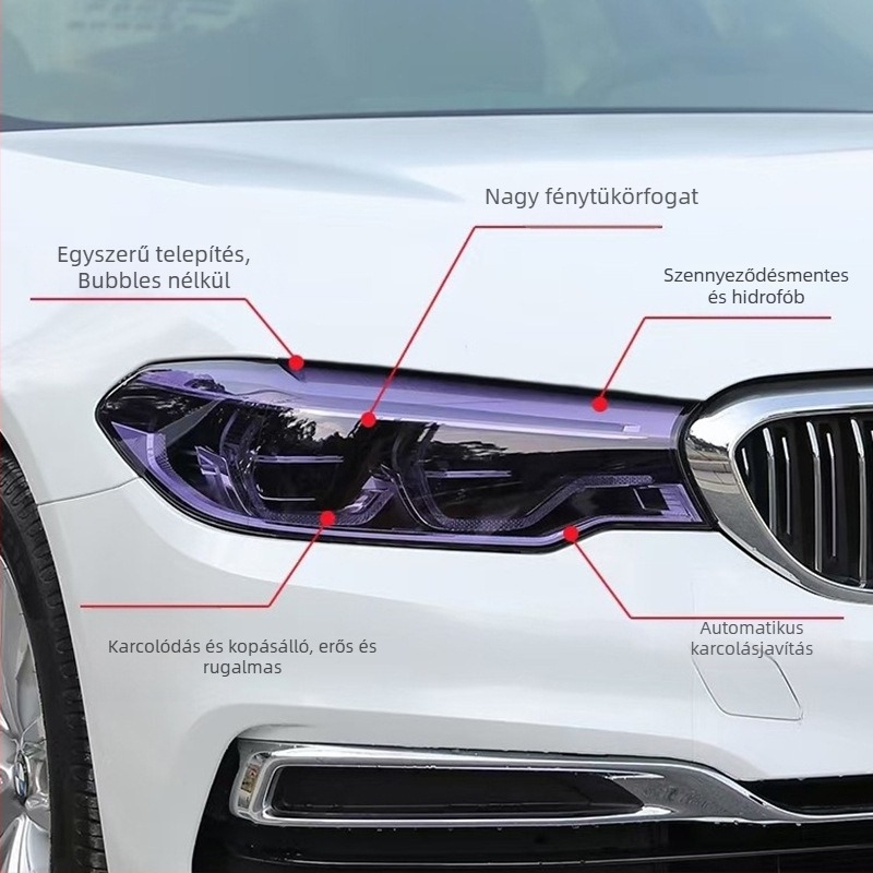 Autó fényszóróvédő fólia, TPH anyag, előfényszóró védelem