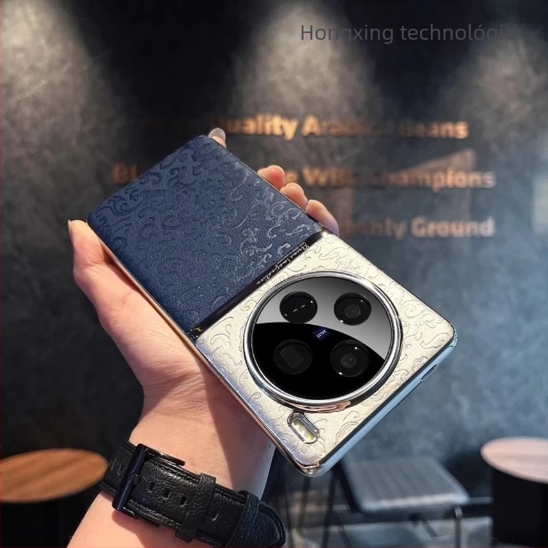 Vivo X200Pro telefonvédő tok kínai stílusú sárkány mintával, PU bőr, matt felület, ütésálló, kopásálló, ujjlenyomat-mentes, testreszabható