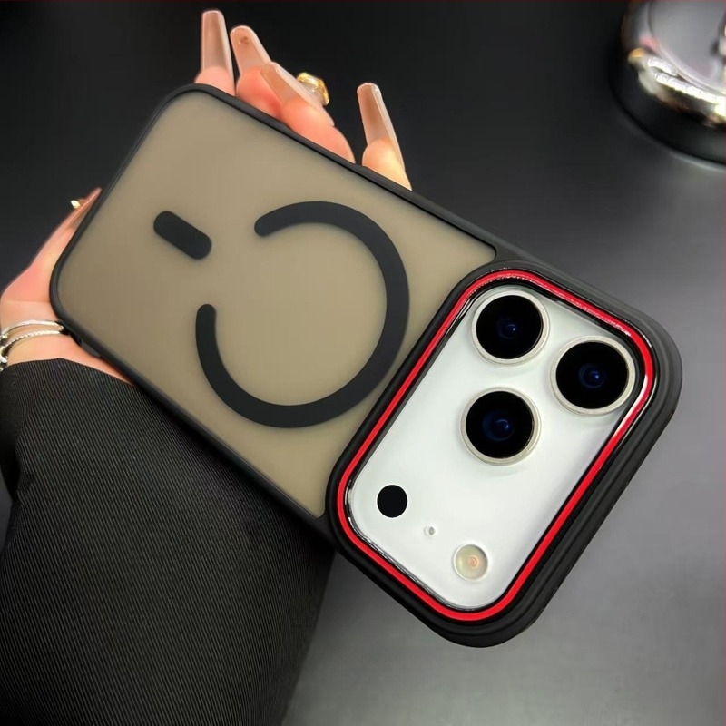 Bőrhatású matt mágneses tok iPhone 14/15 Pro Max számára – ütésálló védőtok