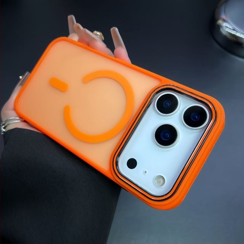 Bőrhatású matt mágneses tok iPhone 14/15 Pro Max számára – ütésálló védőtok