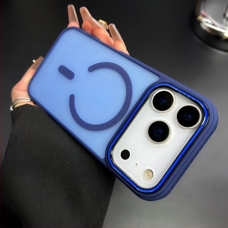 Bőrhatású matt mágneses tok iPhone 14/15 Pro Max számára – ütésálló védőtok