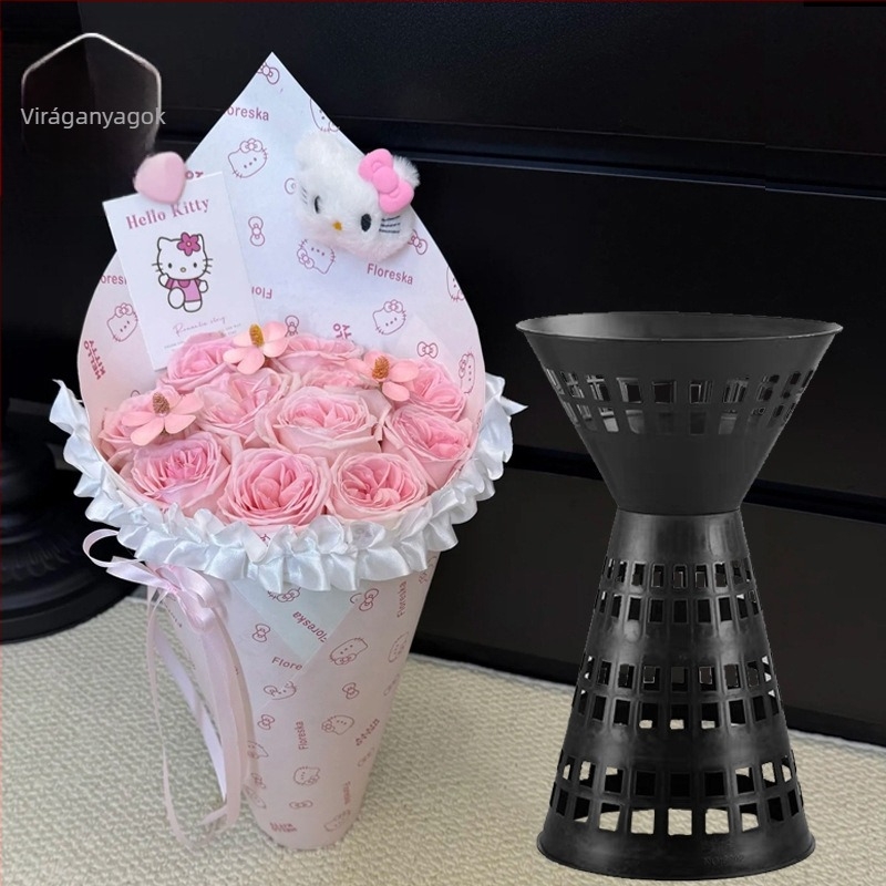 Virágcsomagoló eszköz bokréta emeléséhez, műanyag, 60 db termékenként, bevésés