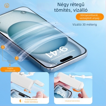 TPU vízálló telefontáska, átlátszó, érintőképernyős, alkalmas úszáshoz és merüléshez, forró forrásokhoz