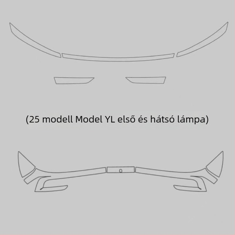 Tesla Model Y / YL fényszóró és hátsó lámpa tonáló film – színváltoztató film, Fekete Harcos