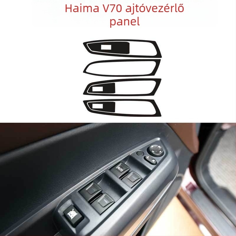 Ditu PVC szénszálas beltéri matricák Haima V70-hez – öntapadós ajtó- és középkonzol dekor