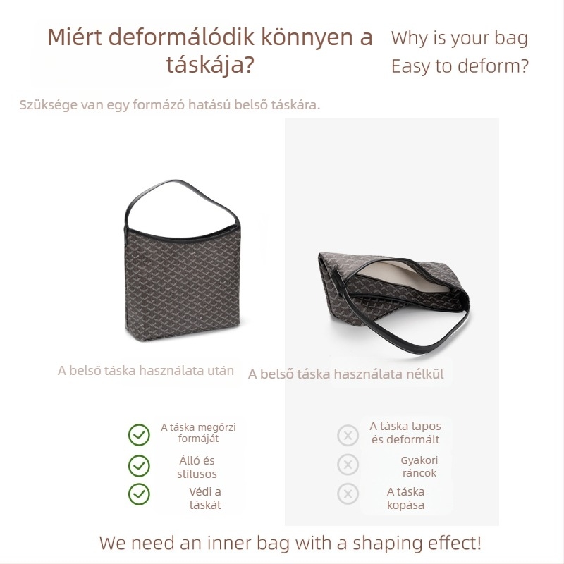 Dogtooth hobó táska belső bélés betét, kis méretű, smink- és tároló szervező
