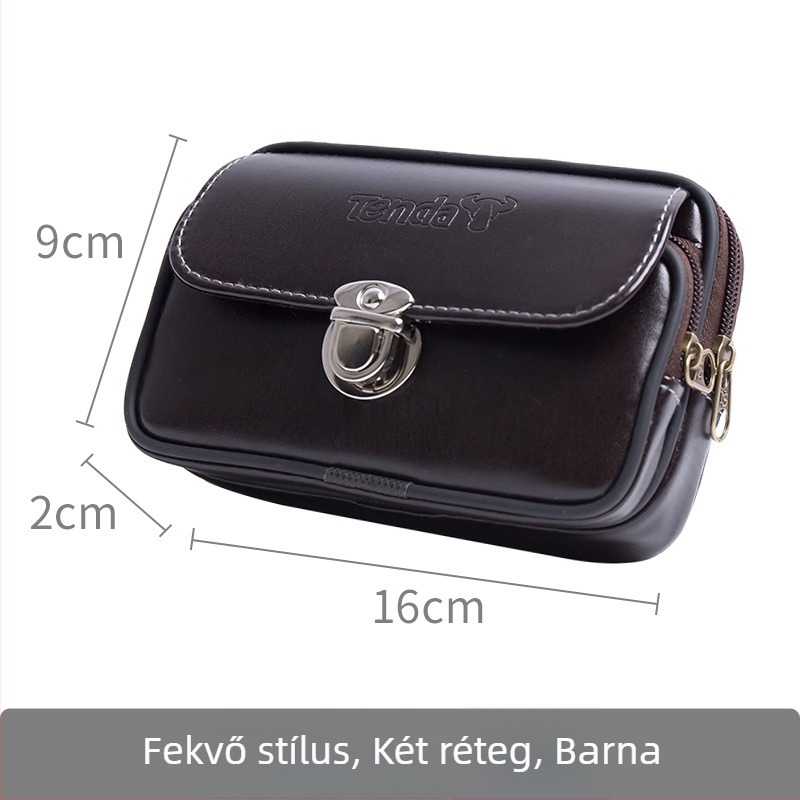 Férfiak számára mobiltelefon-táska — Oxford anyag, Lock Buckle Belt Bag, szintetikus bőrbélés, 2019 tavasz