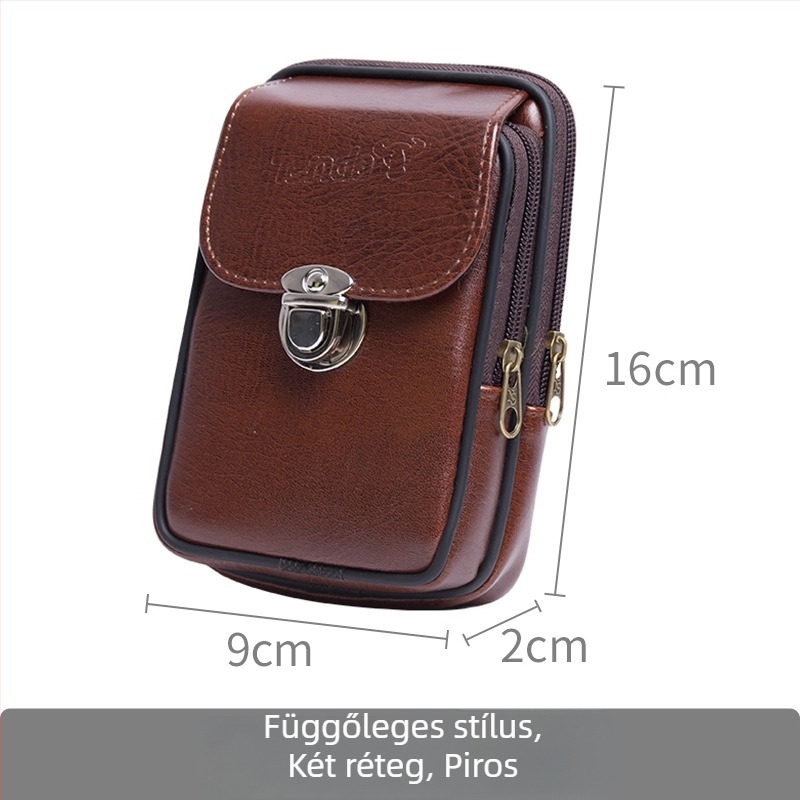 Férfiak számára mobiltelefon-táska — Oxford anyag, Lock Buckle Belt Bag, szintetikus bőrbélés, 2019 tavasz