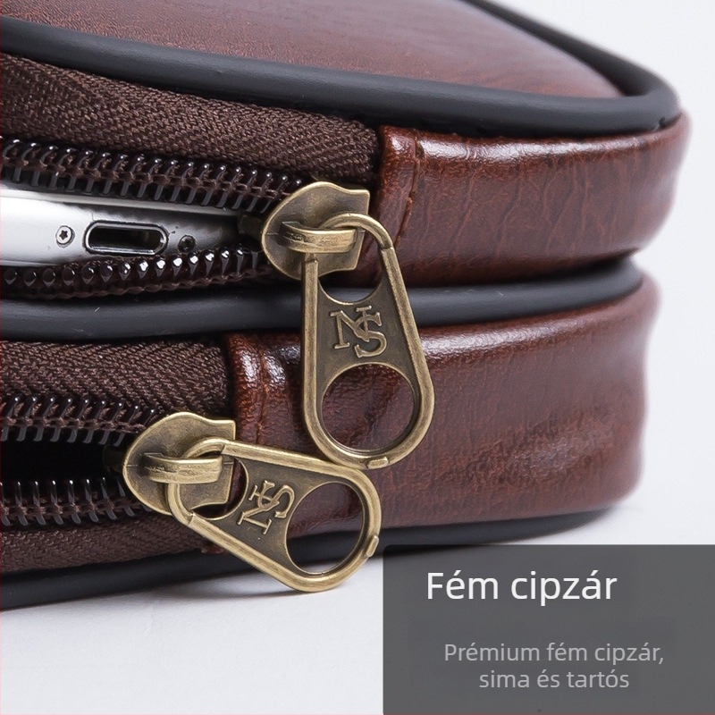 Férfiak számára mobiltelefon-táska — Oxford anyag, Lock Buckle Belt Bag, szintetikus bőrbélés, 2019 tavasz
