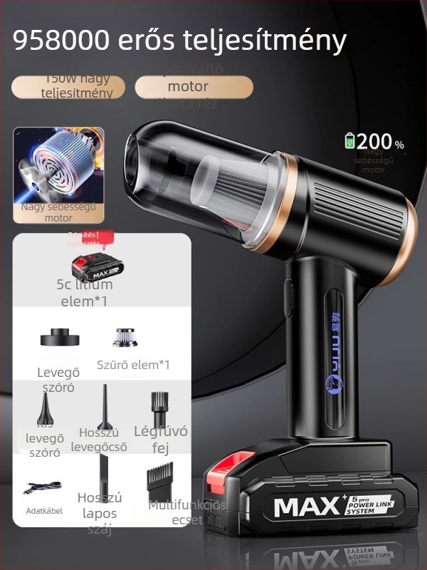 Yi Ju kézi autó porszívó – 18.5V, 150W, 6000Pa, újratölthető, 40 cm kábel