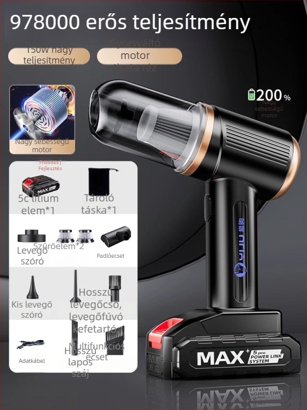 Yi Ju kézi autó porszívó – 18.5V, 150W, 6000Pa, újratölthető, 40 cm kábel