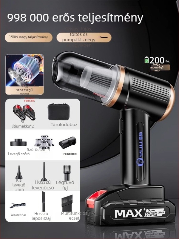 Yi Ju kézi autó porszívó – 18.5V, 150W, 6000Pa, újratölthető, 40 cm kábel