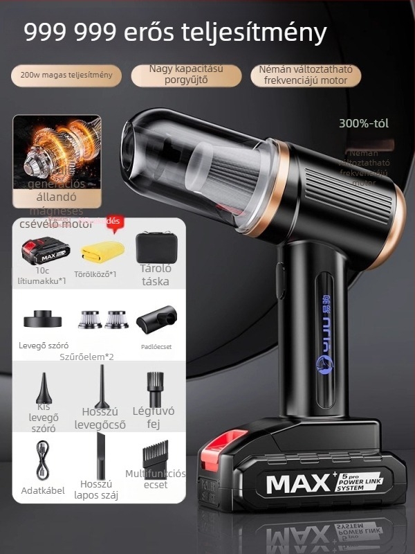 Yi Ju kézi autó porszívó – 18.5V, 150W, 6000Pa, újratölthető, 40 cm kábel