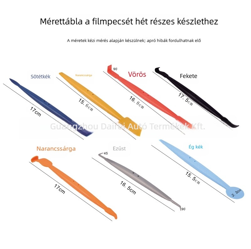 7 részes készlet autófilm felhelyezéséhez, mágneses élsclipppel