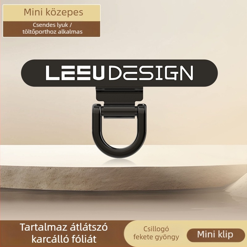 Unisex rozsdamentes acél telefonnyakpánt PU zsinórral és fém csattal, stancolásos kivitel