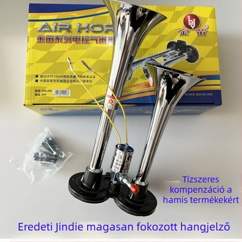 Autó légkürt, Golden Flute DQL222, kettős cső, magas hang, elektromos vezérlés