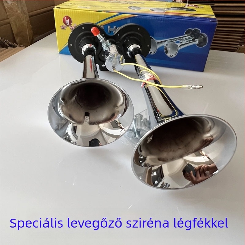 Autó légkürt, Golden Flute DQL222, kettős cső, magas hang, elektromos vezérlés