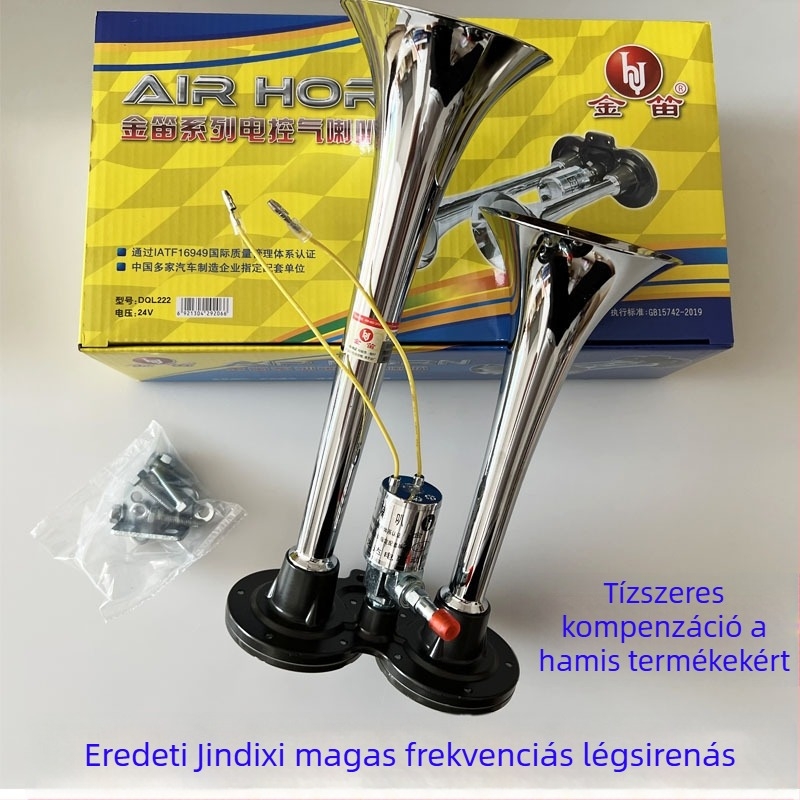 Autó légkürt, Golden Flute DQL222, kettős cső, magas hang, elektromos vezérlés