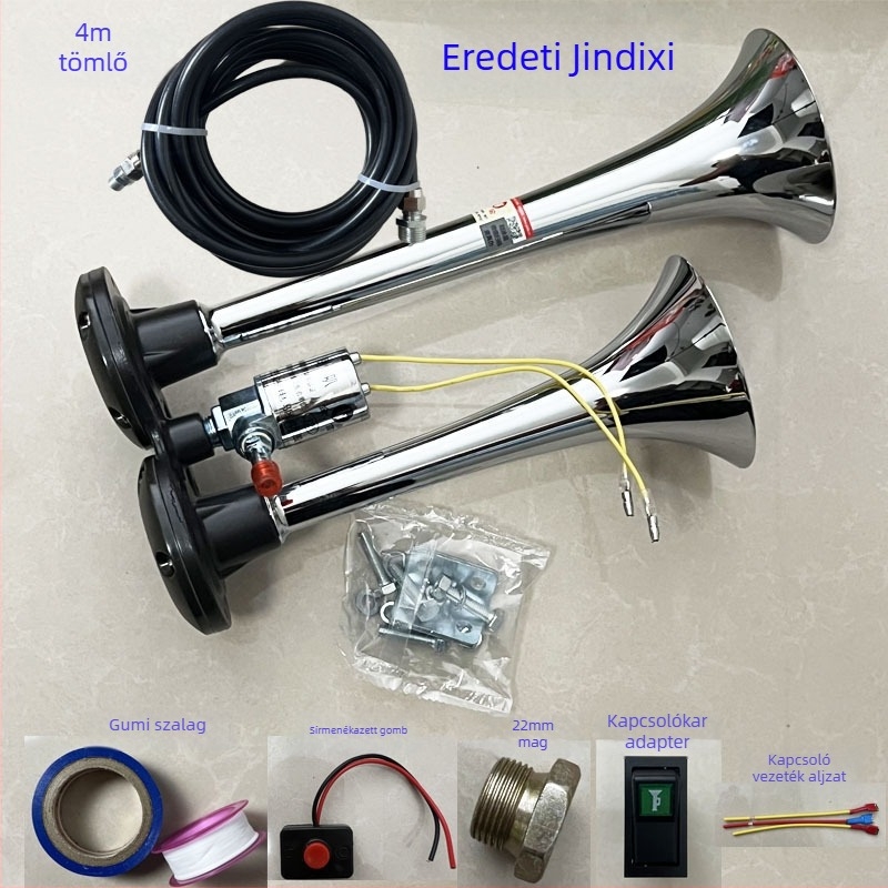 Autó légkürt, Golden Flute DQL222, kettős cső, magas hang, elektromos vezérlés
