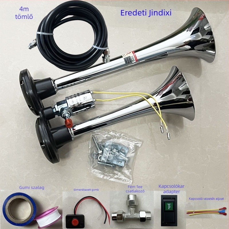 Autó légkürt, Golden Flute DQL222, kettős cső, magas hang, elektromos vezérlés