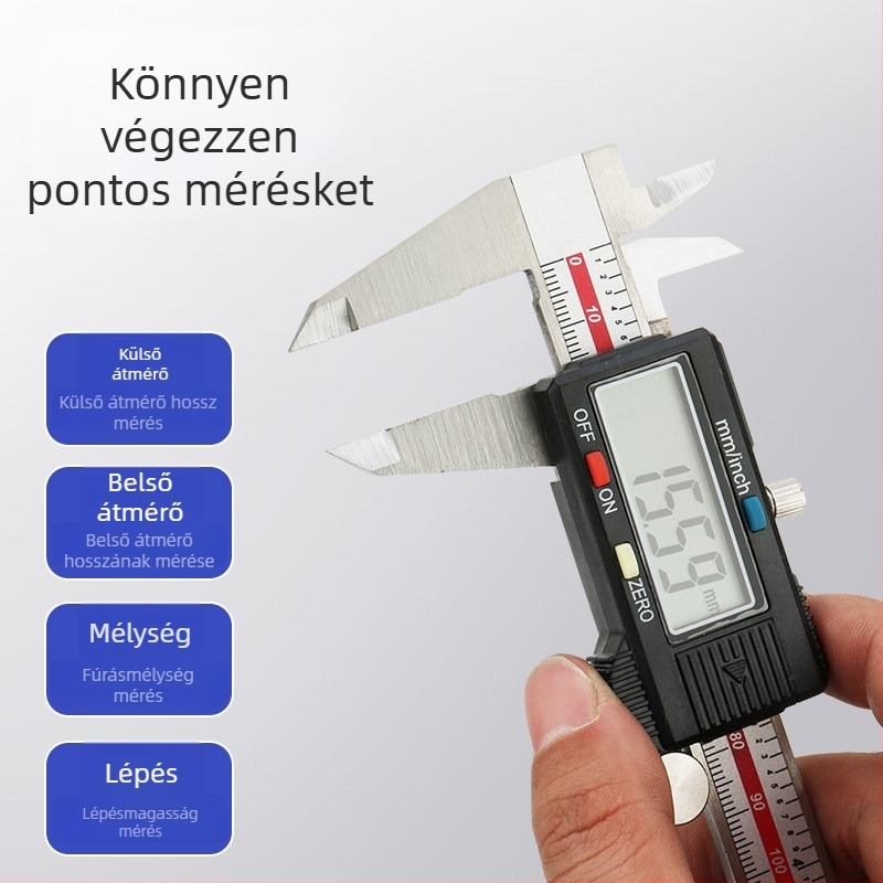 Digitális tolómérő (nagy precizitás, szénacél konstrukció, elektronikus kijelző, Good Snow)