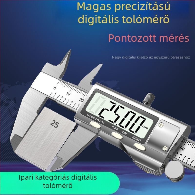 Magas pontosságú digitális tolómérő, 0-150/200 mm tartomány, ipari osztály