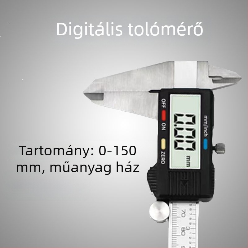 Magas pontosságú digitális tolómérő, 0-150/200 mm tartomány, ipari osztály