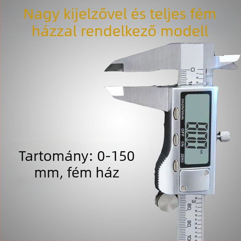 Magas pontosságú digitális tolómérő, 0-150/200 mm tartomány, ipari osztály