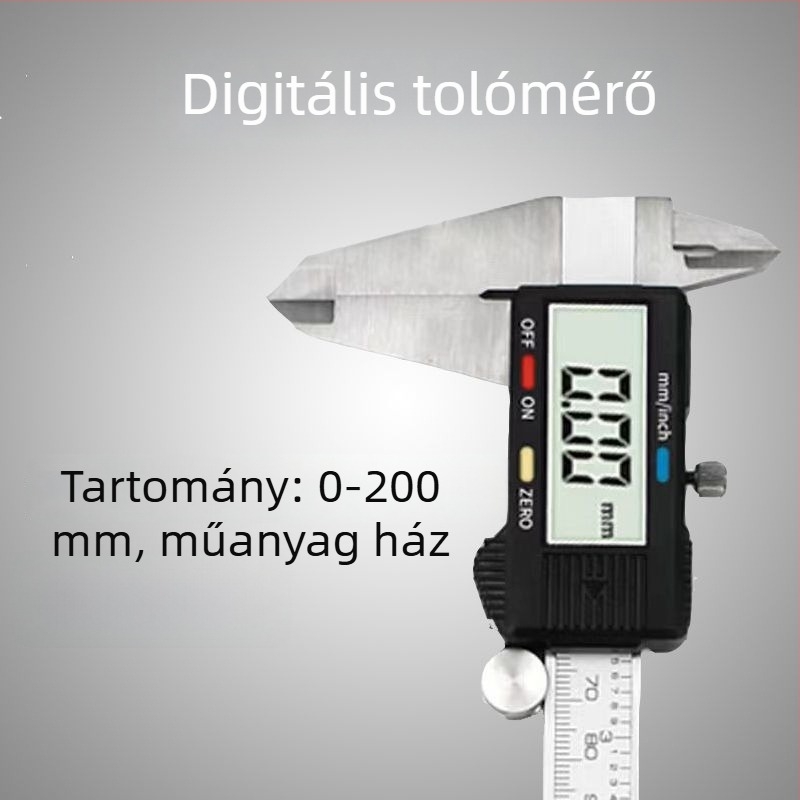 Magas pontosságú digitális tolómérő, 0-150/200 mm tartomány, ipari osztály