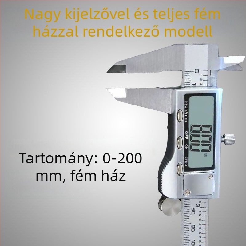 Magas pontosságú digitális tolómérő, 0-150/200 mm tartomány, ipari osztály