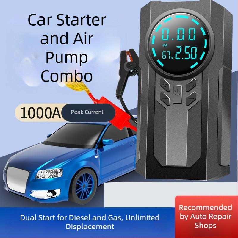 Egyhengeres hordozható vezeték nélküli autó‑légpumpa, 14,8V, 120W, 4 BAR, 35 L/min, Digitális kijelző