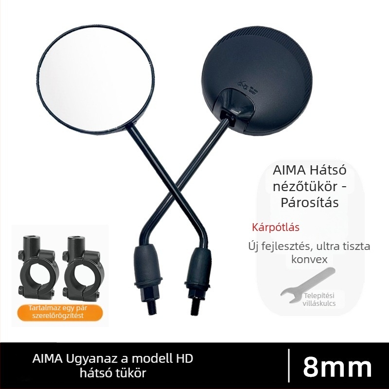 Elektromos kerékpár hátsó visszapillantó tükör, Nemzeti szabvány, Reflektív visszapillantó a tolatáshoz, 8 mm jobbmenet, Univerzális tartozék