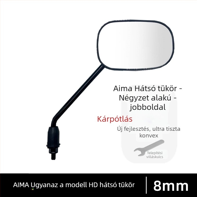 Elektromos kerékpár hátsó visszapillantó tükör, Nemzeti szabvány, Reflektív visszapillantó a tolatáshoz, 8 mm jobbmenet, Univerzális tartozék
