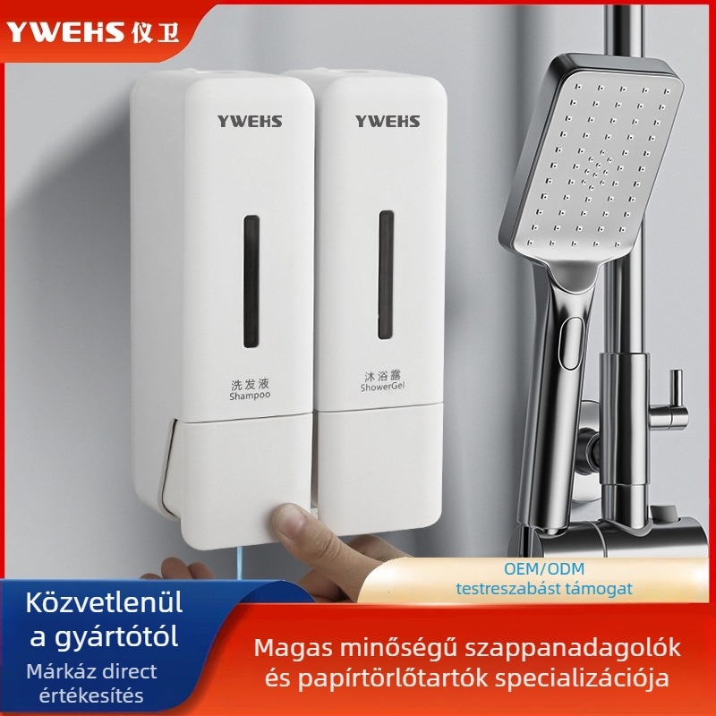 Fali szerelésű kézi nyomású szappanadagoló - ABS anyag, injekciós öntéses kivitel, súly 0.58 kg