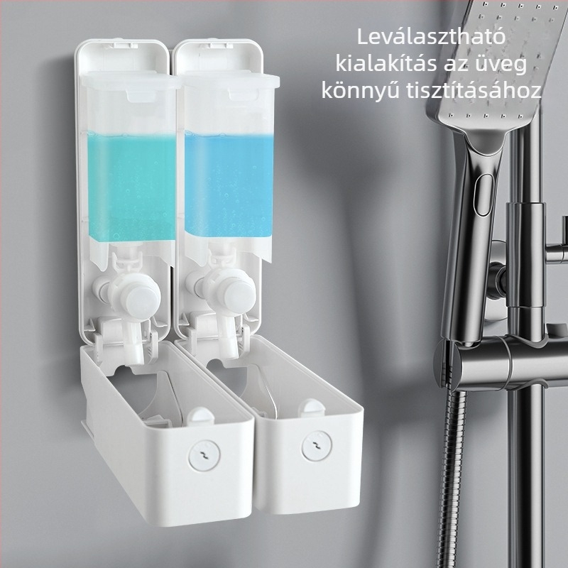 Fali szerelésű kézi nyomású szappanadagoló - ABS anyag, injekciós öntéses kivitel, súly 0.58 kg
