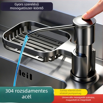 Kézi pumpás mosogatószappan adagoló, Space Aluminum, modern minimalista stílus, festékes és elektroplating felületkezelés, Márka Enjoy