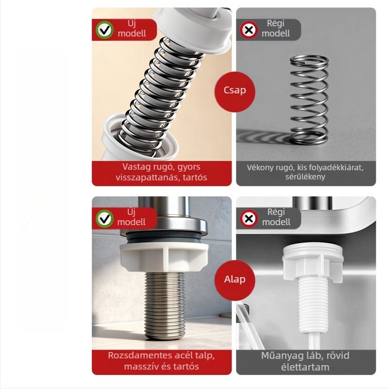 Kézi pumpás mosogatószappan adagoló, Space Aluminum, modern minimalista stílus, festékes és elektroplating felületkezelés, Márka Enjoy