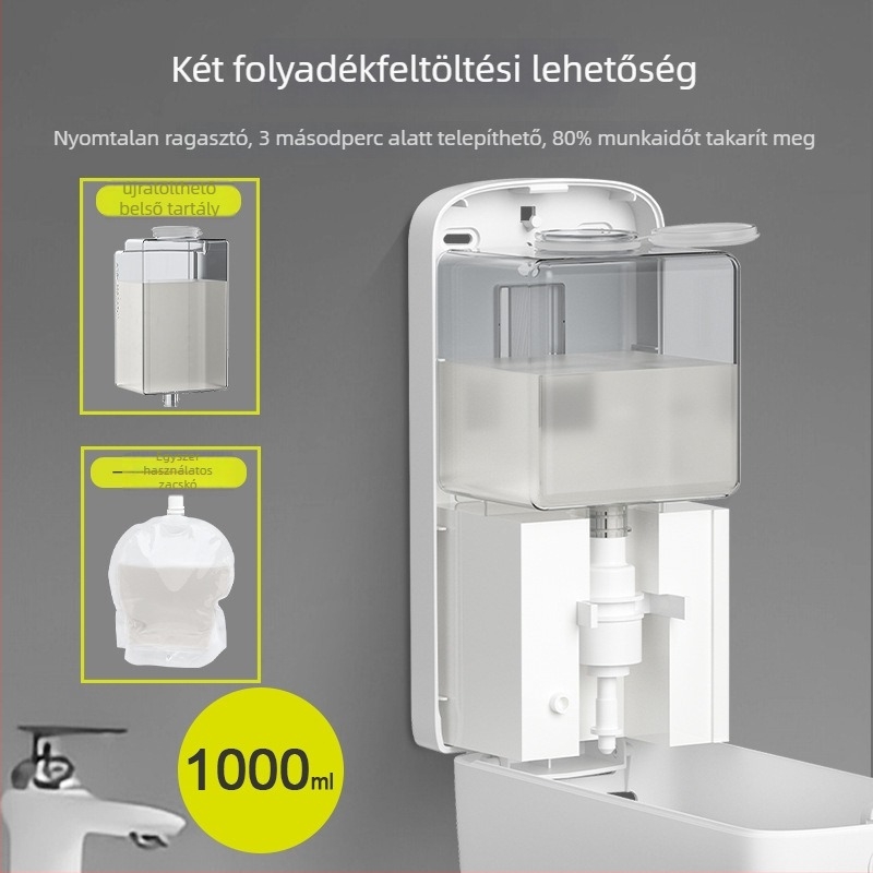 Falra szerelhető automata mosdó-szappanadagoló szenzorral – ABS, CE tanúsítvány, Andus