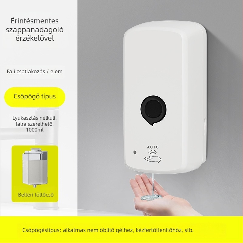 Falra szerelhető automata mosdó-szappanadagoló szenzorral – ABS, CE tanúsítvány, Andus