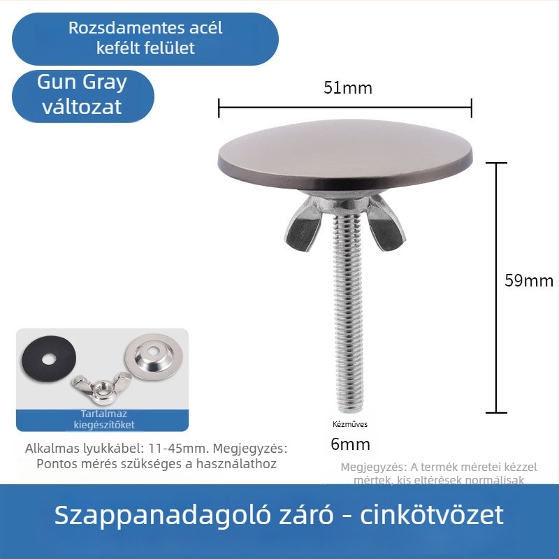 Mosogatólyuk fedő – cink ötvözet, modern minimalista stílus, márka All things red, modell Other