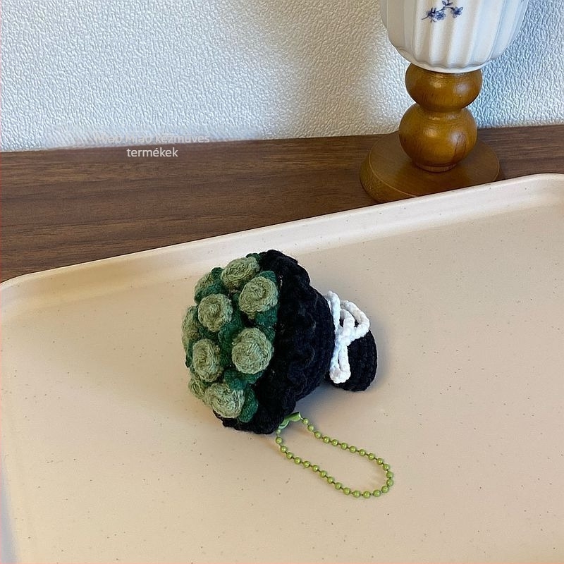 Pastorális stílusú plüss mini virágsokor kulcstartó, táskadísz, DIY kiegészítő, egyedileg csomagolva