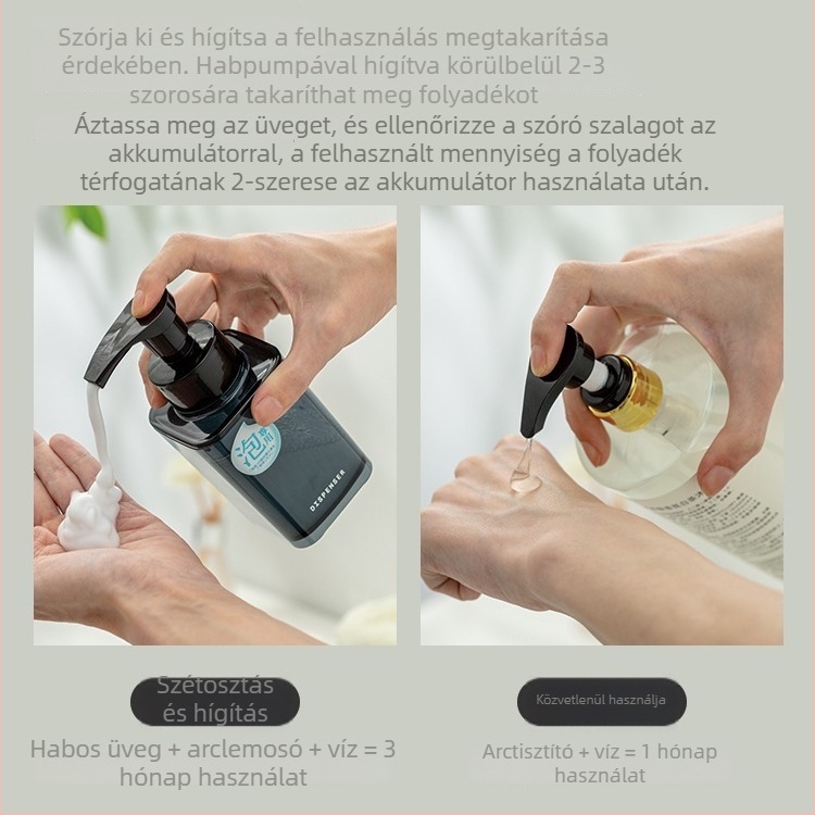 Asvel habosító adagoló üveg — műanyag, 200 g, kézi nyomás, modern stílus