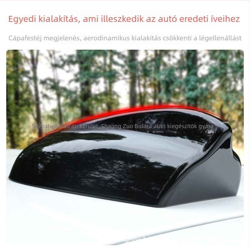 Autó tető Shark-fin antenna díszítéses, ragasztásos beszerelés, 12V DC, 5A, 3 éves élettartam