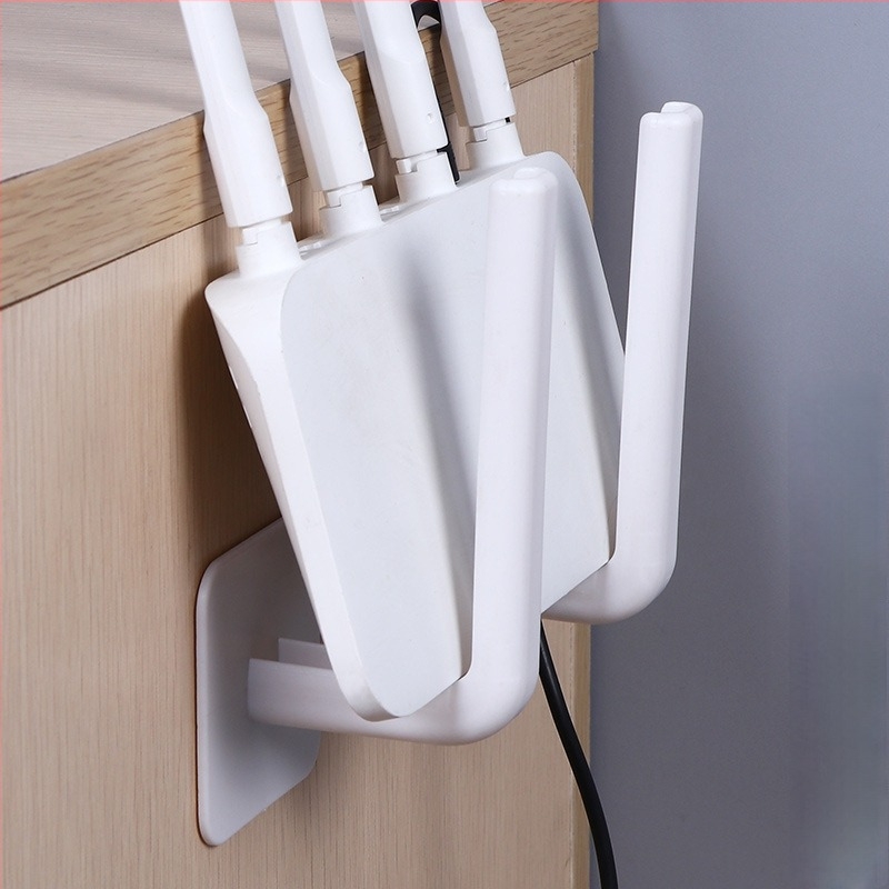 Router tároló polc falra szerelhető, szívó rögzítés, fúrás nélkül, egy szintű, többfunkciós szervező