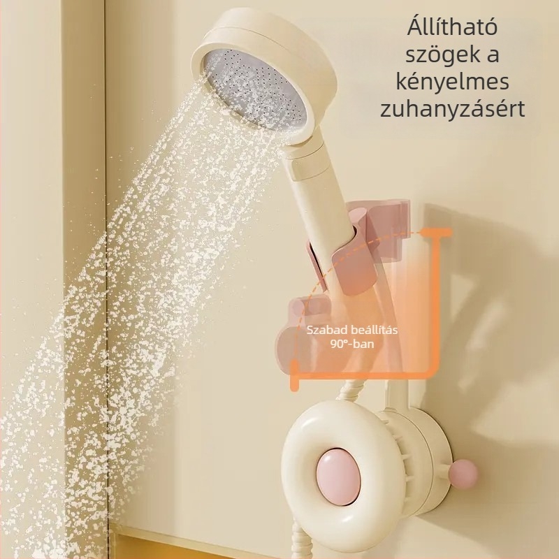 Zuhanyfej tartó szívócsészével, fúrás nélküli, falra szerelhető, műanyag, teherbírás 3 kg