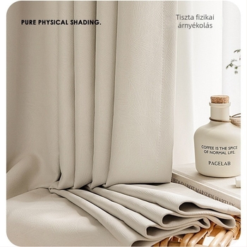 Virágos Jacquard dupla rétegű függöny áttetsző árnyékolóval öbölablakhoz – teljes sötétítés, poliészter anyag, könnyed luxus stílus