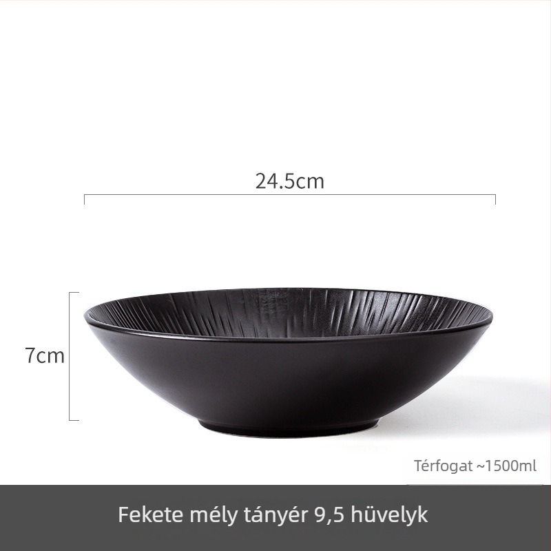 Porcelános tál skandináv stílusban, kerek formájú, mikrohullámú sütőben használható