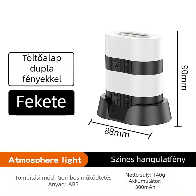 RGB mágneses hangulat asztali lámpa USB töltéssel, színváltó LED-ekkel, hálószobai éjszakai fény