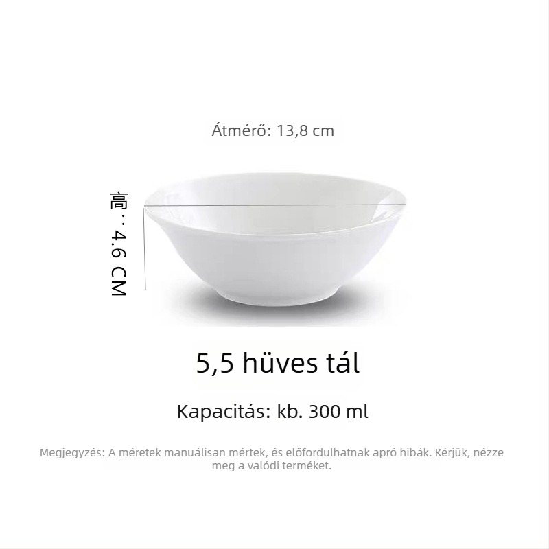 Porcelán tál, modern minimalist stílus, kerek forma, mikróhullámú sütőben használható, alglazúrral bevont felület