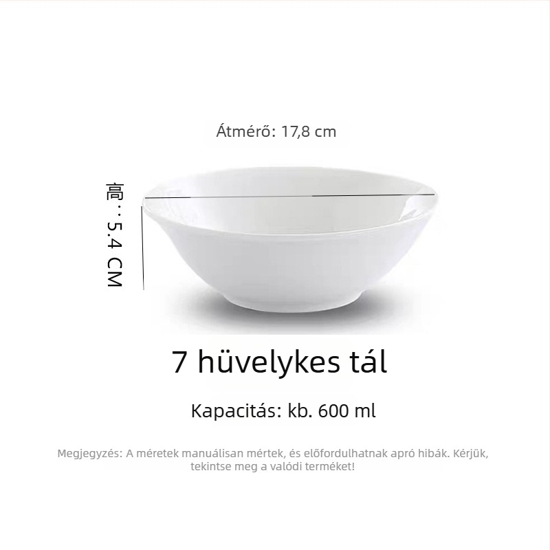 Porcelán tál, modern minimalist stílus, kerek forma, mikróhullámú sütőben használható, alglazúrral bevont felület